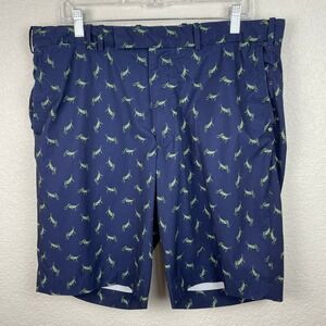 RLX Ralph Lauren Performance Golf Shorts Mens Size 36 Blue Grasshopper Novelty